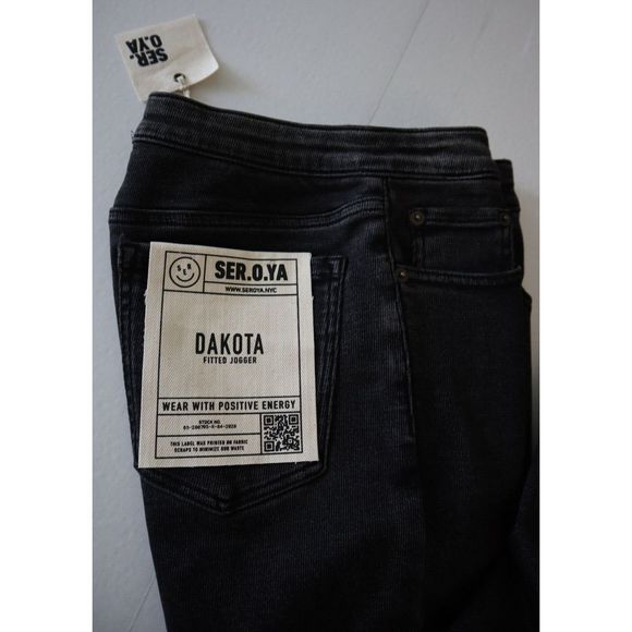 SER.O.YA 1766-24 Men's Sz 28 Vintage Black Dakota Fitted Jogger Pants - Picture 5 of 11